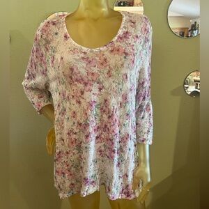 J. Jill Floral Print Women's Lightweight Spring Sweater